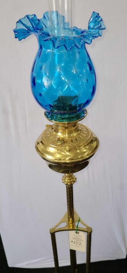 BRASS KEROSENE FLOOR LAMP