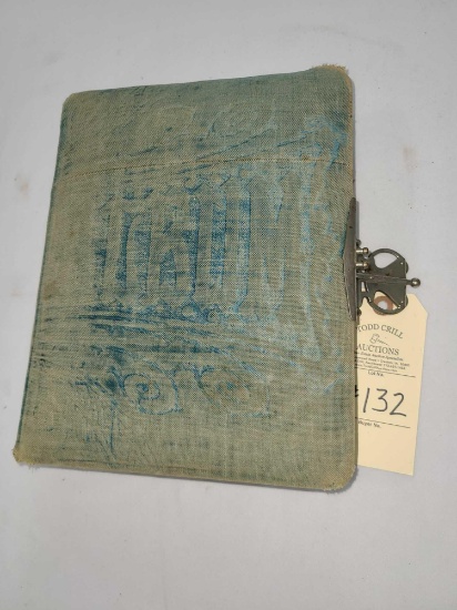 ANTIQUE PHOTO BOOK WITH LOCK INCLUDES SOME PICTURES / SOME TIN TYPE