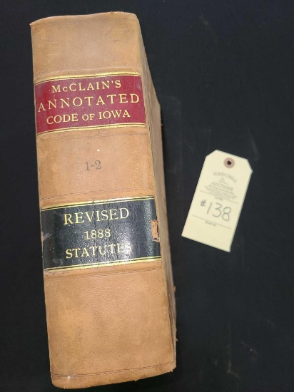 MCCLAIN'S ANNOTATED CODE OF IA 1888 BOOK