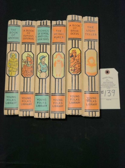 6 VOLUME SET YOUNG FOLKS LIBRARY CHILDREN'S STORY BOOKS