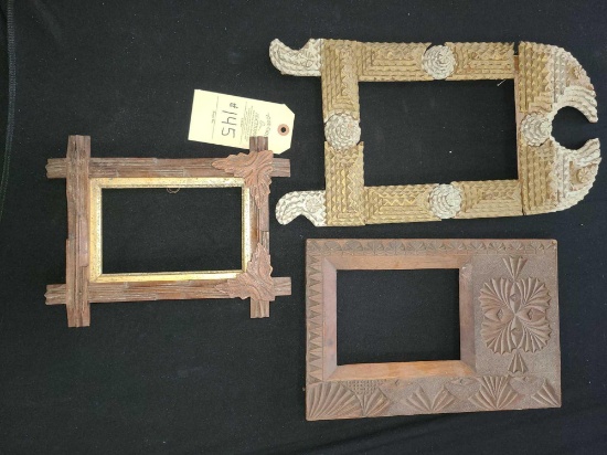 THREE TRAMP ART WOODEN PICTURE FRAMES