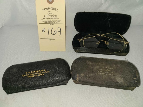THREE SETS OF EYE SPECTACLES WITH CASES