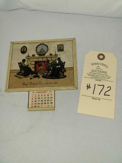 1939 BOYD ROLAND COMPANY CORNING, IA SILHOUETTE CALENDAR PICTURE