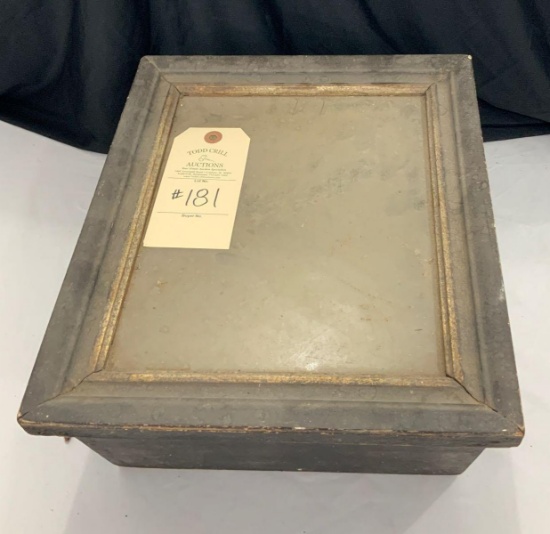 WOODEN DOVE TAILED GLASS DOORED BOX/CABINET
