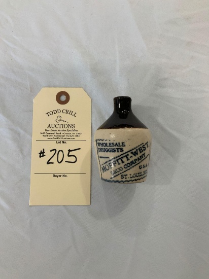 MOFFITT WEST DRUG CO. ST. LOUIS, MO ADVERTISING CROCK