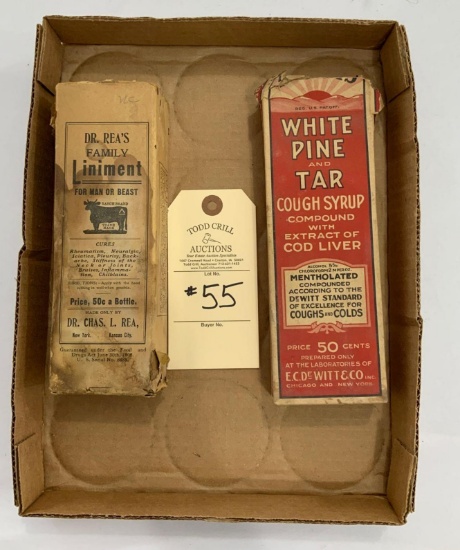 ANTIQUE MEDICINE BOTTLES WITH BOXES