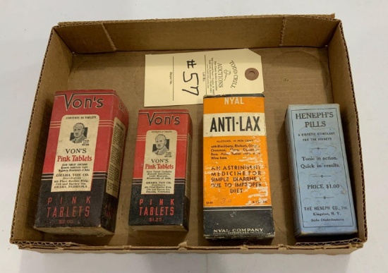 ANTIQUE MEDICINE BOTTLES WITH BOXES