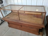 ANTIQUE 6' OAK MERCANTILE DISPLAY CABINET