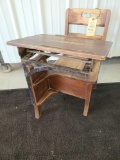 ANTIQUE WOODEN SCHOOL DESK