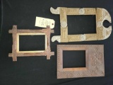 THREE TRAMP ART WOODEN PICTURE FRAMES
