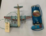 VISCOUNT 321 CAPITAL AIRLINES N86532 WITH REMOTE TIN PLANE AND TOY CAR WITH REMOTE