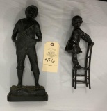 TWO SMALL METAL STATUES