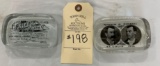 TWO ANTIQUE GLASS PAPER WEIGHTS ST. LOUIS, MO COMPANIES