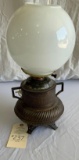 SM METAL BASE GONE WITH THE WIND LAMP WITH WHITE GLOBE SHADE