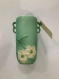 VINTAGE WELLER WILD ROSE DOUBLE HANDLE VASE