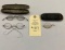 3 PARTIAL EYE GLASSES - ONE IN METAL TIN