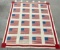 VERY EARLY U S STATES FLAG QUILT WITH SEWN IN HANGERS AT THE TOP