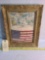 GOLD FRAMED REMEMBER ME CLOTH WITH SOLDIER, WOMAN AND US FLAG