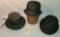 THREE FELT MENS HATS AND ONE WOOD HAT STRETCHER/SIZER