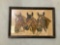 ANTIQUE WOOD FRAME PICTURE OF RACE HORSES