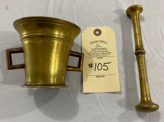 BRASS MORTAR AND PESTLE (HEAVY)