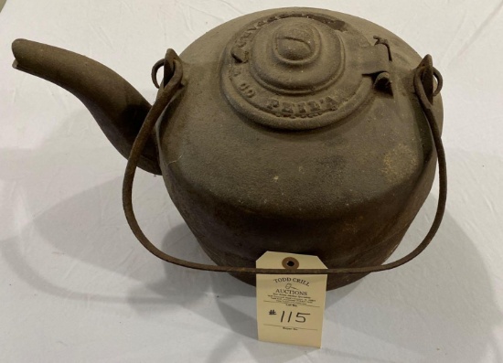 LARGE CAST IRON TEA KETTLE