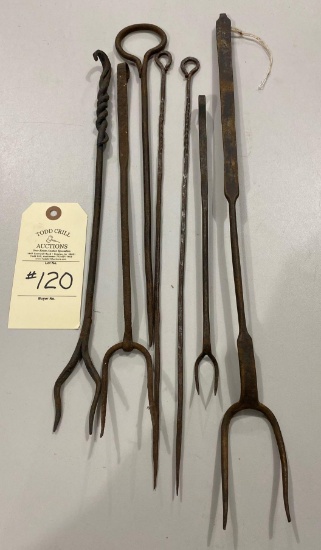 EARLY PRIMITVE MEAT SKEWERS / FLESH FORKS