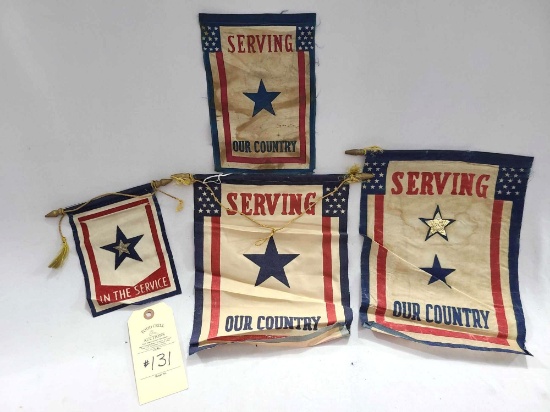 WW I - ONE AND TWO STAR SERVING / OUR COUNTRY BANNERS