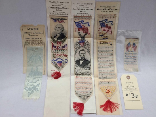 HISTORICAL BOOK MARKERS, SOUVENIR PAPER AND RIBBON