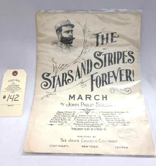 STARS AND STRIPES FOREVER MARCH BY JOHN PHILIP SOUSA SHEET MUSIC