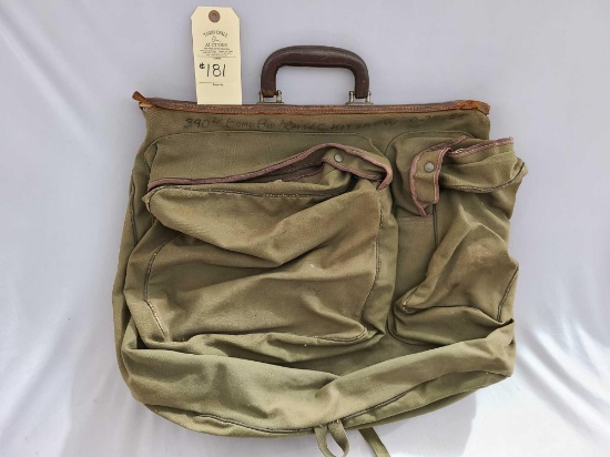 MILITARY GARMET BAG LEATHER HANDLE