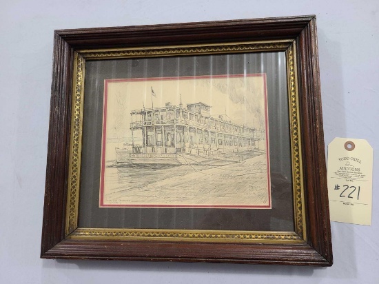 SKETCH OF THE GOLDENROD SHOWBOAT BY ROSCO MISSELHORN