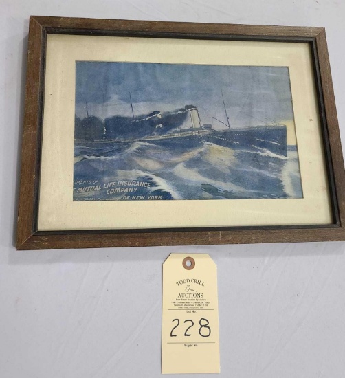 BATTLE SHIP PAINTING A.MCCURDY, PRESIDENT MUTUAL LIFE INSURANCE COMPANY OF NEW YORK
