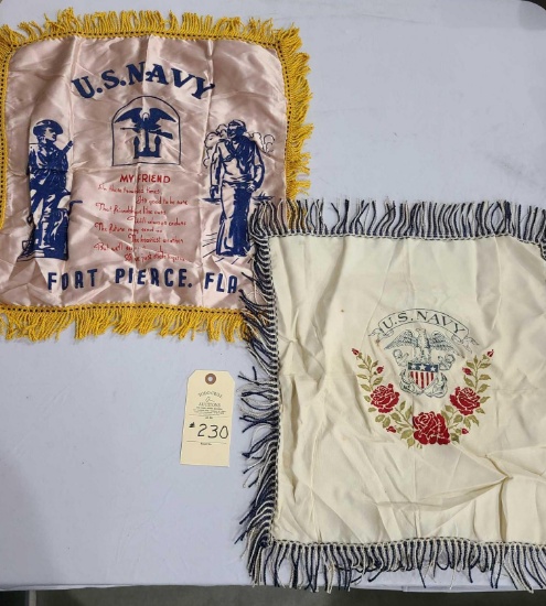 2 - MILITARY SILK PILLOW COVERS / SHAMS