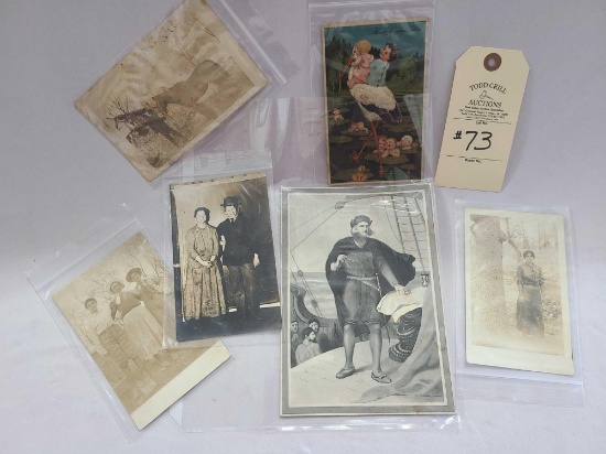 LOT OF ANTIQUE POST CARDS AND ONE PICTURE