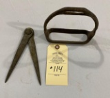 1800'S STIRRUP AND METAL SCRIBE
