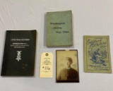 3 MILITARY BOOKS AND 1 SOLDIER PHOTOGRAPH