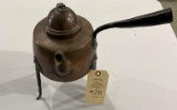 EARLY HAND FORGED/DOVE TAILED FOOTED TEAPOT