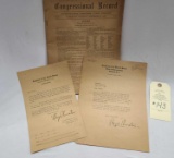 CONGRESSIONAL RECORD VOLUME 71 OF THE 71ST CONGRESS FIRST SESSION 9/26/1929 AND 2 CORRESPONDENCE