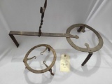 EARLY HAND FORGED COOKING TRIVETS