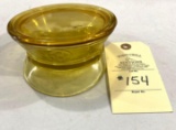 AMBER COLORED COVERED MILITARY CANDY DISH