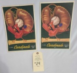 2 - 1954 SCORECARDS ST. LOUIS CARDINALS BASEBALL MEMORABILIA