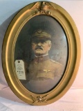 GOLD OVAL FRAME WITH MILITARY PORTRAIT