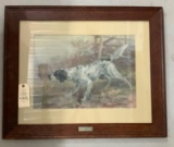 ANTIQUE WOOD FRAME PROMOTION PICTURE FOR DUPONT 1908 TROHPY SIGNED