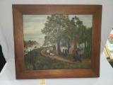 OIL ON CANVAS PAINTING WITH WOOD FRAME