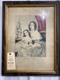 MOTHER'S JOY IN WOOD FRAME - CURRIER/IVES