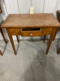 WOODEN SIDE TABLE WITH ONE CENTER DRAWER
