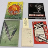 TONETTE, DANCING WATERS, HARMONICA, OCARINA AND HARLEM GLOBETROTTERS EPHEMERA