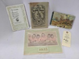 1925 LADIES ALMANAC, TABLET, 1935 PEOPLES LIFE INSURANCE AND VICTROLA BOOK