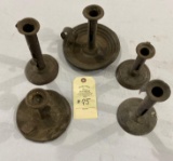 5 - TIN TYPE ADJUSTABLE CANDLE HOLDERS